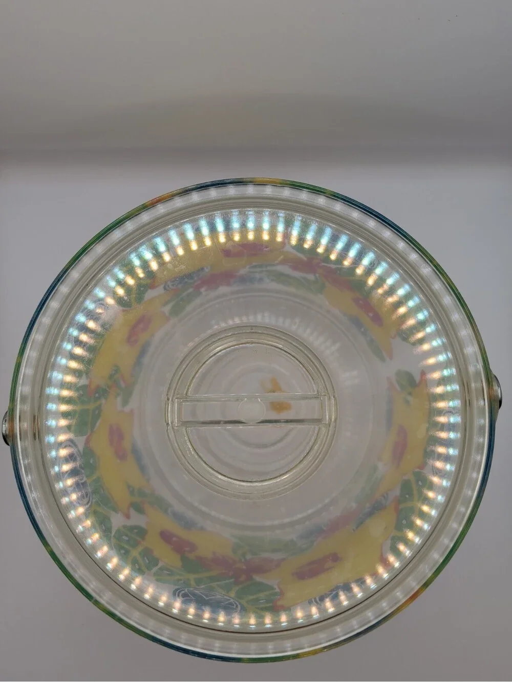 Vintage Acrylic Ice Bucket Tropical Floral Hawaiian Tiki Barware Retro 1980s